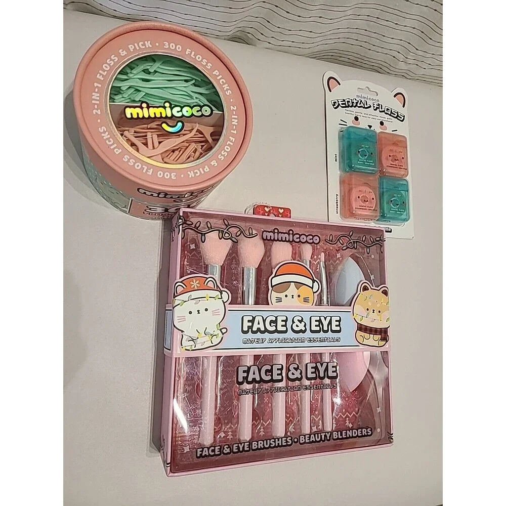 Mimicoco Beauty Box Bundle 3 Separate Gift Boxes Makeup Brushes, Dental + Floss